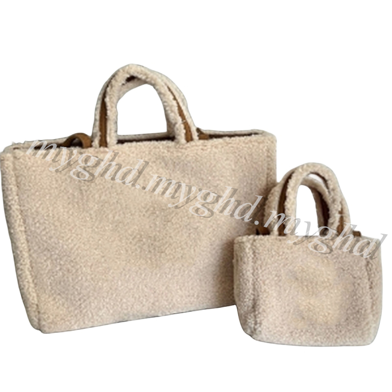Sac fourre-tout en peluche pour femmes, 2 tailles 17cm 38cm, sac à main Cross Body Shopper 25071 avec sac à poussière