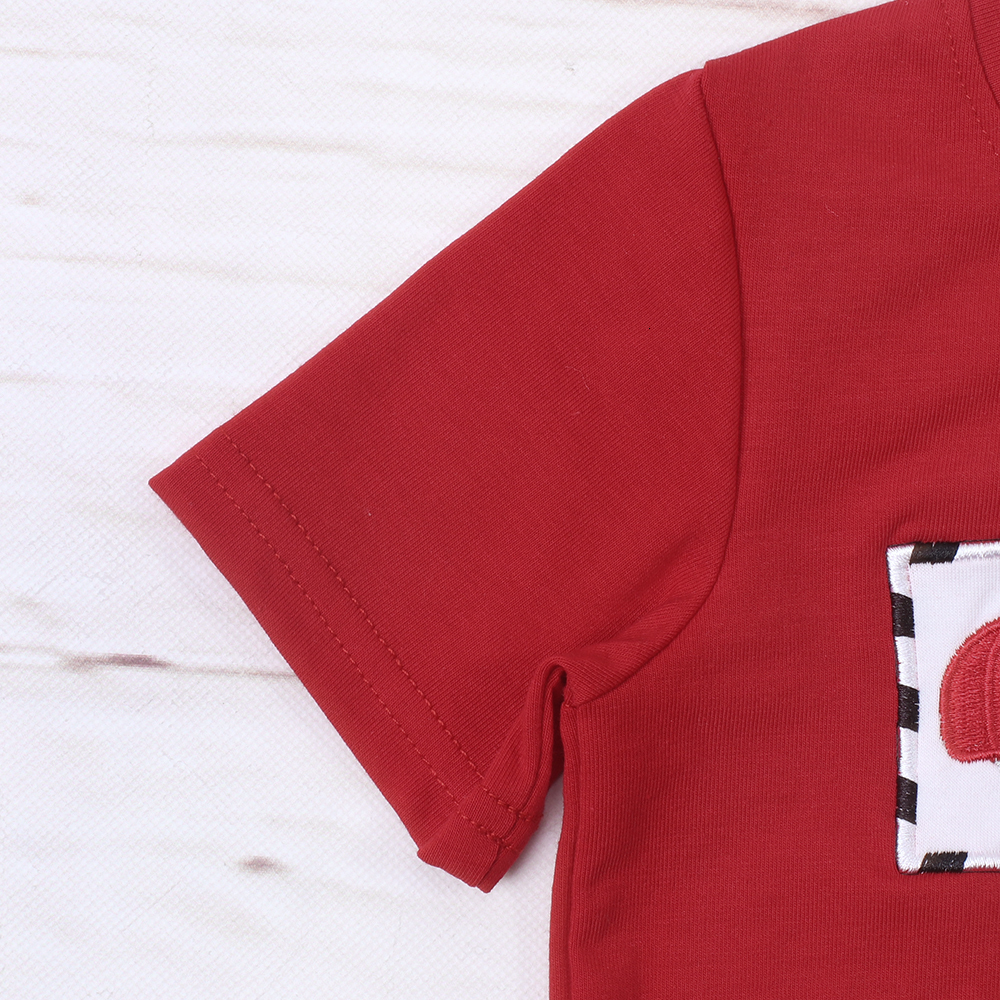 Clothing Sets Return to School Baby Boys' Clothing Red Embroidery Set Baseball Casual Short Sleeve Top Gym Shorts Set 1-8 Years Old 230410