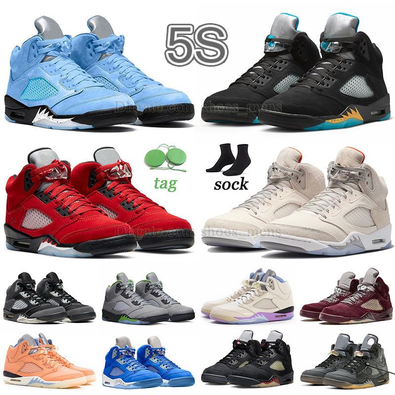 Jumpman 5 5s Men Basketball Shoes Georgetown University Racer Blue Aqua Concord Bull Easter UNC Red Oreo Electric Green Metallic Silver Infrared