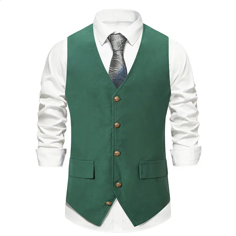 Men's Vests 2023 Fashion Slim Waistcoat Vneck Wedding Business Suit Jacket Vest Men Medieval Vintage 231109Z