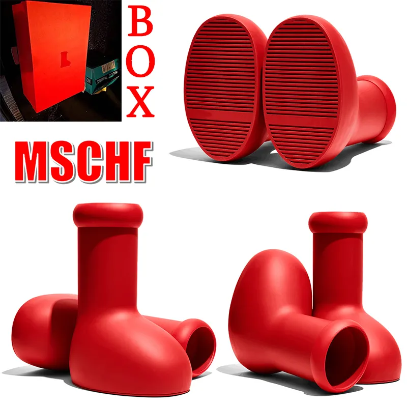 Big Red Boot Designer MSCHF Astro Boy Boots Thick Bottom Rubber Rain Booties oversized Mens Women Kids Size 26-48
Big Red Boot Designer MSCHF Astro Boy Boots Thick Bottom Rubber Rain Booties oversized Mens Women Kids Size 26-48
