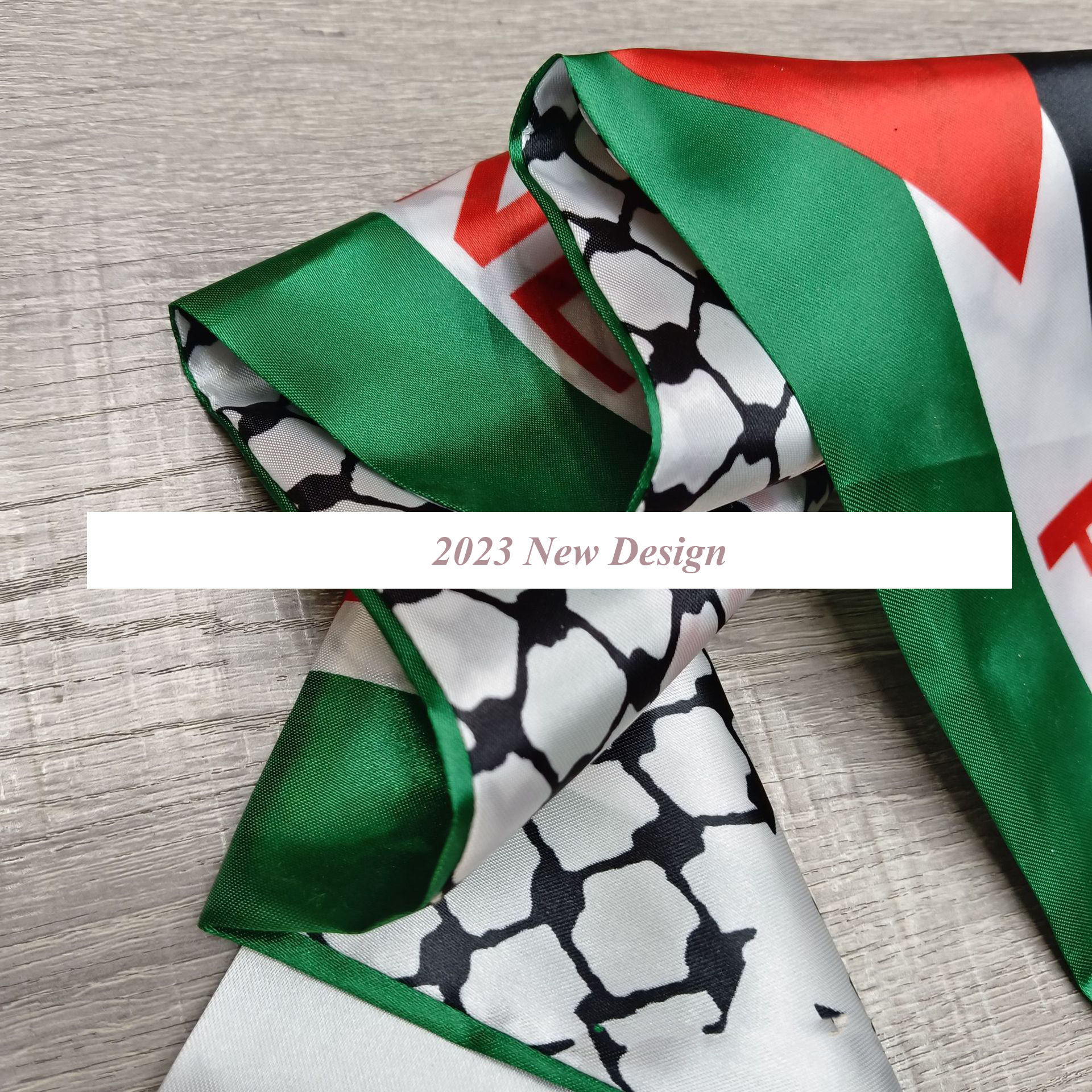 Polyester Printed Halter Scarf Palestine Theme Scarf With Fringe Two Sides 2 Styles