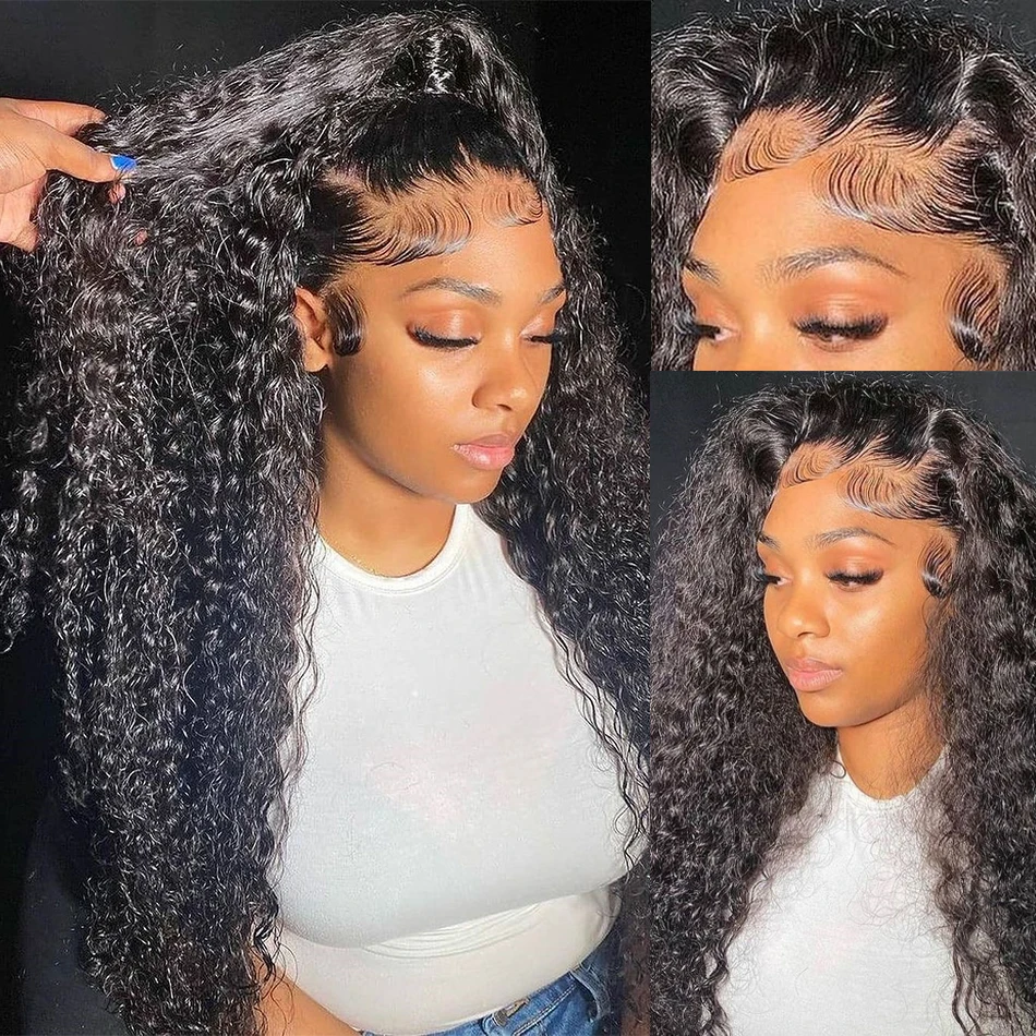 13x4 13X6 HD Water Wave Lace Front Wigs Brazilian Curly Human Hair Wigs for Women Deep Wave Wear And Go Glueless Wig Preplucked Precut