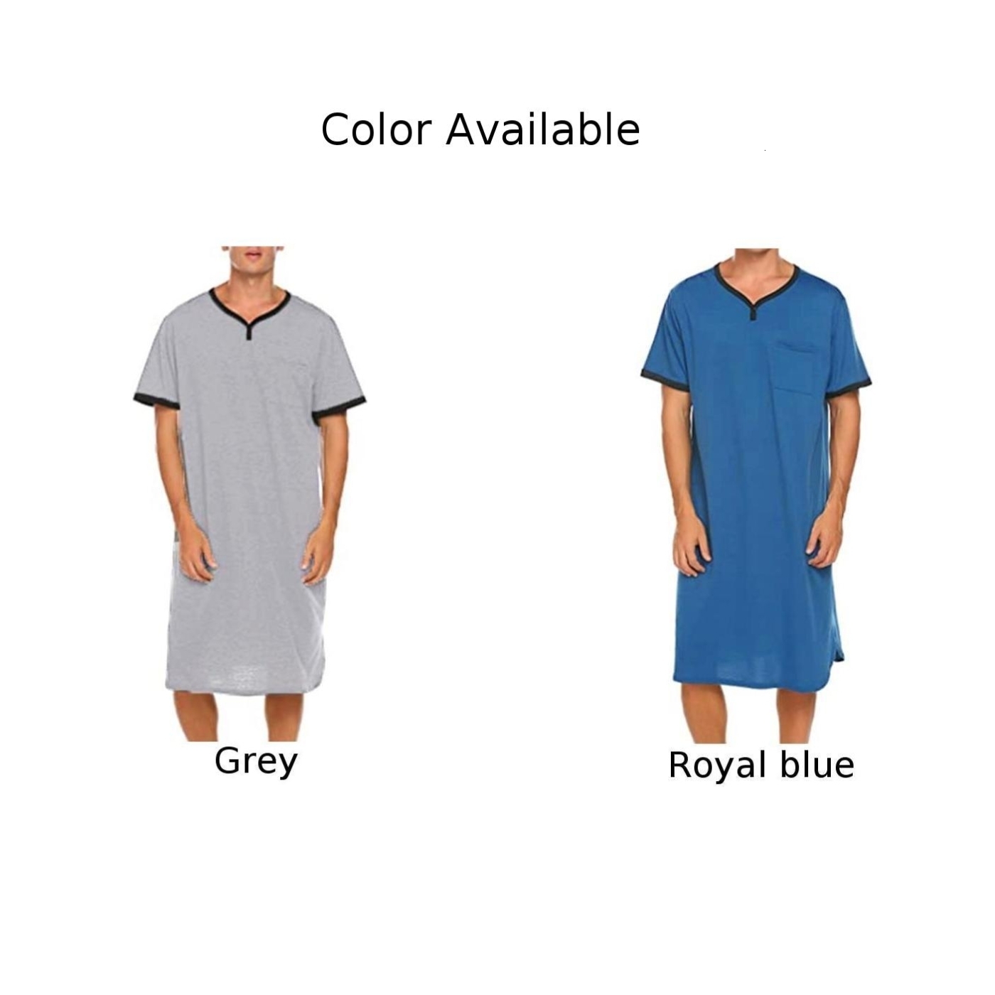 Men's Sleepwear Mens Nightdress Short Sleeve Nightgown Sleepwear Nightshirts Robes Casual Loose Bathrobe Skin Friendly Pajamas Shirts A50 230410