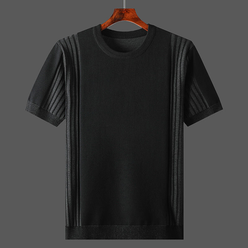 Men's T-Shirts Summer Men's Super Thin Soft Short Sleeve Casual T-shirt Top Men's Business O-Neck Knit Bottom L142 230410