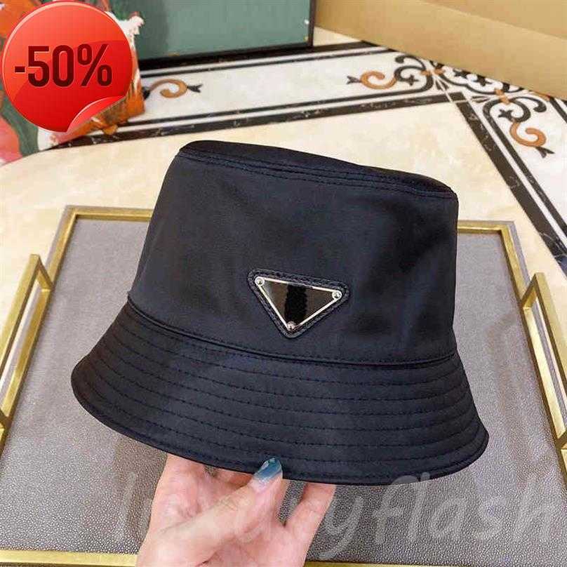 

Pra Hats Bucket Hat Casquette Designer Stars with The Same Casual Outing Flat-toA Small Brimmed Hats Wild Triangle Standard Ins Ba3081, Blue