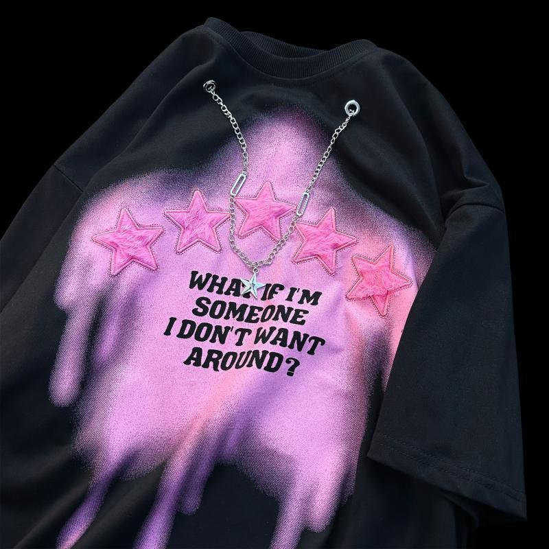 Women's TShirt Streetwear hiphop printed star letters shortsleeved Oneck Tshirt women springsummer loose couple y2k top women clothes 230410, Blue
Women's TShirt Streetwear hiphop printed star letters shortsleeved Oneck Tshirt women springsummer loose couple y2k top women clothes 230410, Blue