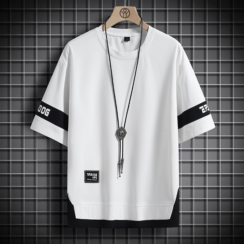 Men's T-Shirts Summer Short Sleeve Harajuku Korean Fashion White Black T-shirt Street Clothing Hip Hop Super Large T-shirt Men's Top T-shirt