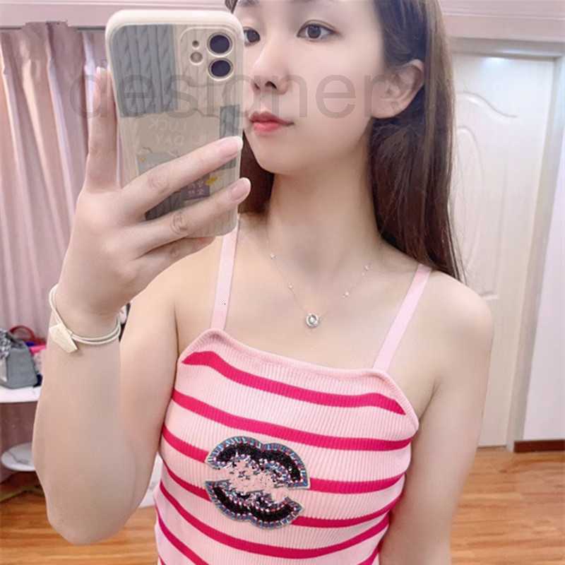 Women's Tanks & Camis designer French chic Racerback Collar Horizontal Stripe Letter Pattern Jacquard Fashionable and Versatile Knitted Strap Tank Top for Women 136V, White7
Women's Tanks & Camis designer French chic Racerback Collar Horizontal Stripe Letter Pattern Jacquard Fashionable and Versatile Knitted Strap Tank Top for Women 136V, White7
