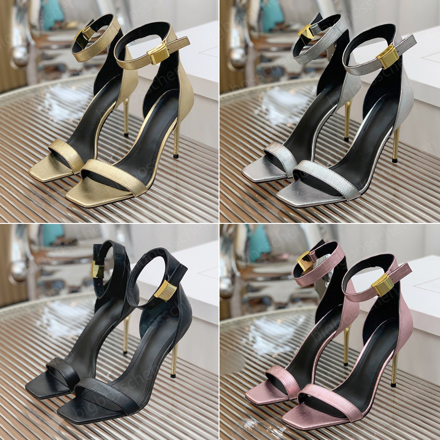designer women high heels sandals balman luxury dress shoes 9 5cm sexy square toe gold silver black so kate fashion office care balmainmen balmainwomen balmains 003I