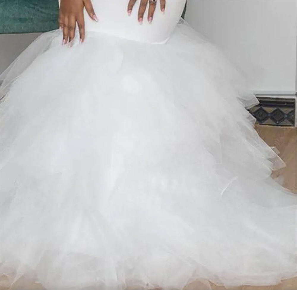 2023 Plus Size Arabic Aso Ebi Sexy Mermaid Crystals Wedding Gowns Strapless Satin Tulle Bridal Dresses