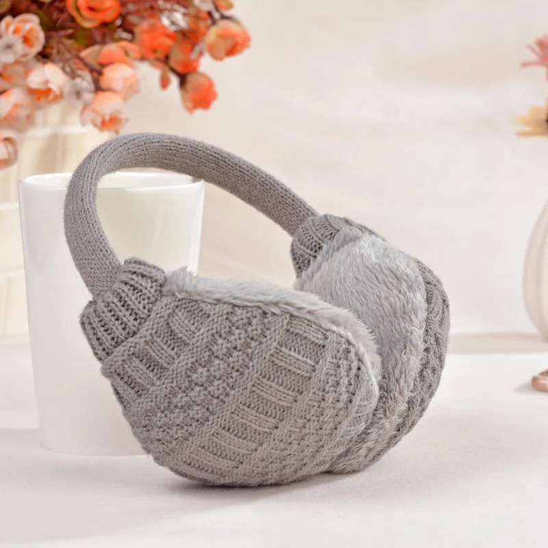 Ear Muffs Winter Children's Warm Cold Ear Cover Korean Version Low-Key Universal Detachable Knitted Wool Ear Cover Grey White 231109