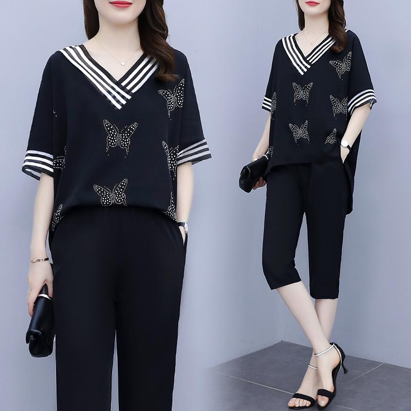Women's Two Piece Pants Large Size Suit Summer Fashion Loose Top&pants Set Casual Two-piece Sui Survetement Femme 2 Pieceyear-old Female Cos, Black
Women's Two Piece Pants Large Size Suit Summer Fashion Loose Top&pants Set Casual Two-piece Sui Survetement Femme 2 Pieceyear-old Female Cos, Black