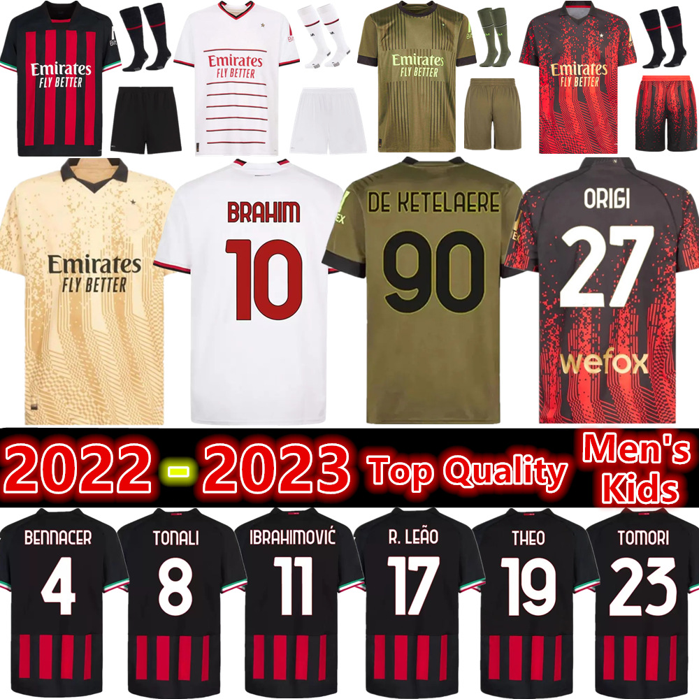 New 22 23 IBRAHIMOVIC AC MILANS Soccer Jerseys GIROUD DE KETELAERE R. LEAO AC MILANS TONALI THEO Home Away 3rd 4th Football Shirt adult Men Kids kit uniform, 22/23 adult-3rd-patch
New 22 23 IBRAHIMOVIC AC MILANS Soccer Jerseys GIROUD DE KETELAERE R. LEAO AC MILANS TONALI THEO Home Away 3rd 4th Football Shirt adult Men Kids kit uniform, 22/23 adult-3rd-patch