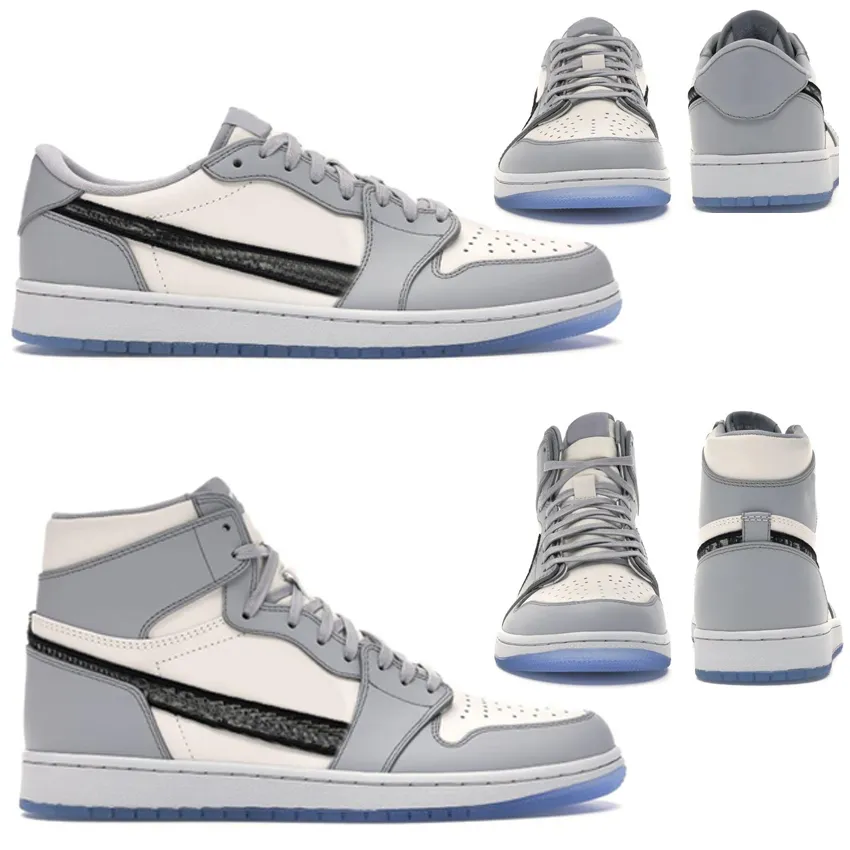 OG Quality with Half size Men Women 1s Low High Jumpman basketball shoes Parisian fashion house Sneakers Collaborate GREY WHITE leather Trainers Boy Gilr Sport Boots
OG Quality with Half size Men Women 1s Low High Jumpman basketball shoes Parisian fashion house Sneakers Collaborate GREY WHITE leather Trainers Boy Gilr Sport Boots