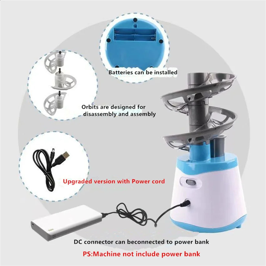 Table Tennis Sets Up-graded Portable Table Tennis Ball Pitcher Dual Power Supply Version Ping Pong Ball Robot Pitching Machine For Trainers 231109