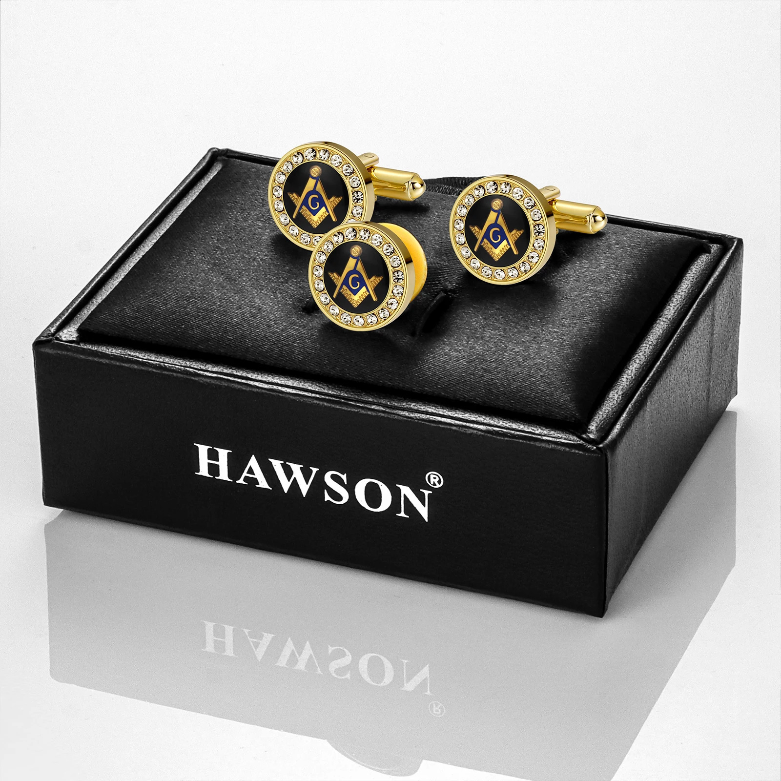 Cuff Links Freemason Masonic Tie Clip and Cufflinks for Men Gift Box Packed Mens Jewelry or Accessories 231109