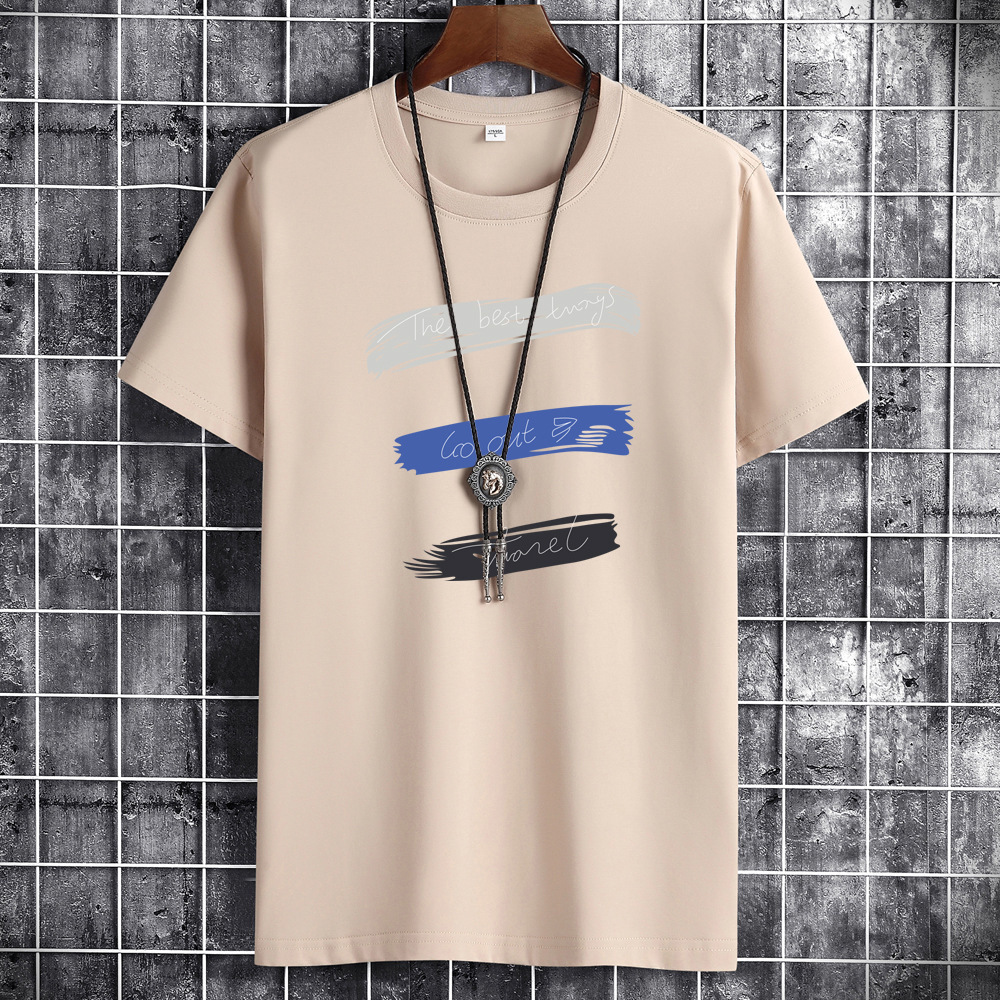 Men's T-Shirts JFUNCY Summer Men's Top Plus Size S-6XL Loose Short Sleeve Breathable Cotton Men's T-shirt Colorful Print Men's Cas