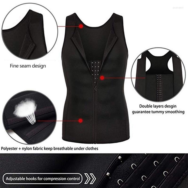 Men's Body Shapers Mens Shaper Sauna Suit Sweat Vest Slimming Waist Trainer Weight Loss Shirt Fat Workout Tank Tops Shapewear With - view 7