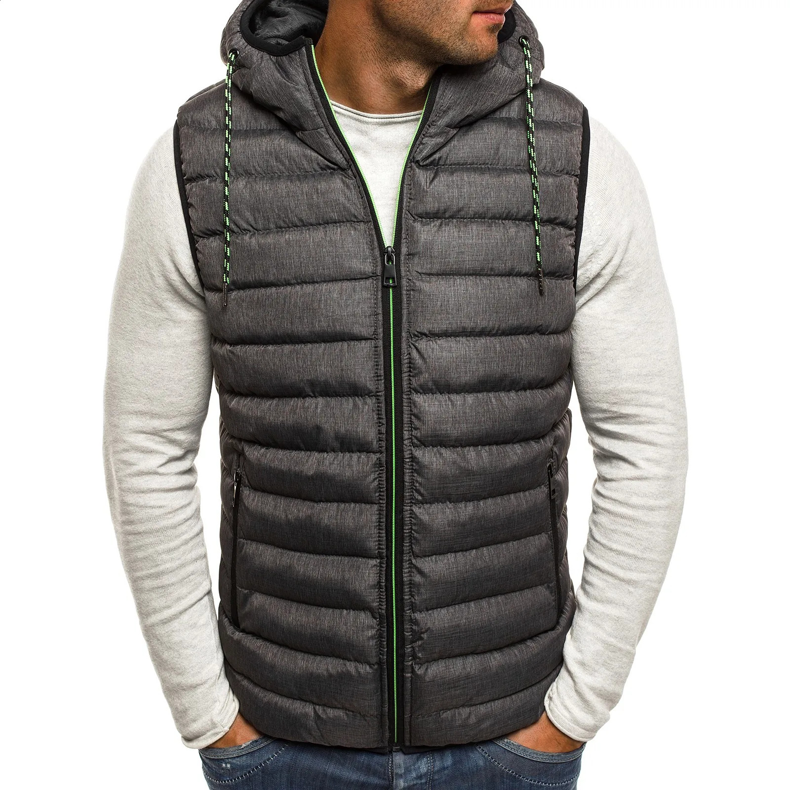 Men's Vests Autumn Winter Vest Puffer Jackets Fashion Sleeveless Slim Fit Men Cotton Down Jacket Casual Waistcoat 231109Z