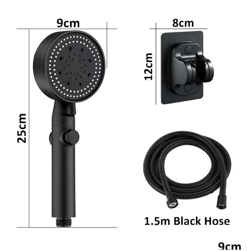 Bathroom Shower Heads Head Water Saving Black 5 Mode Adjustable High Pressure One-Key Stop Mas Eco Accessories Drop Delivery Home Ga Dhqg4 w250411
