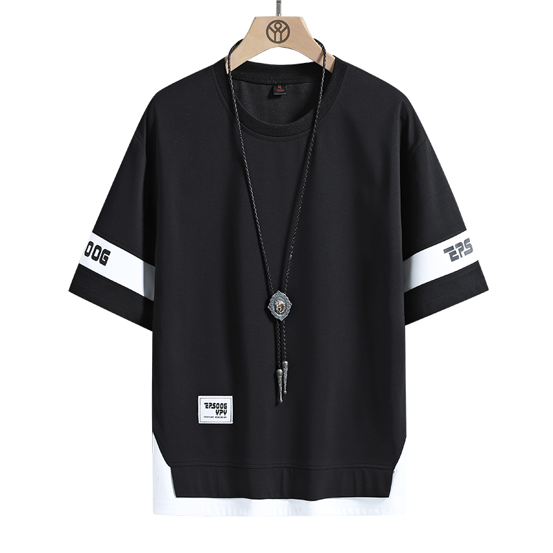 Men's T-Shirts Summer Short Sleeve Harajuku Korean Fashion White Black T-shirt Street Clothing Hip Hop Super Large T-shirt Men's Top T-shirt