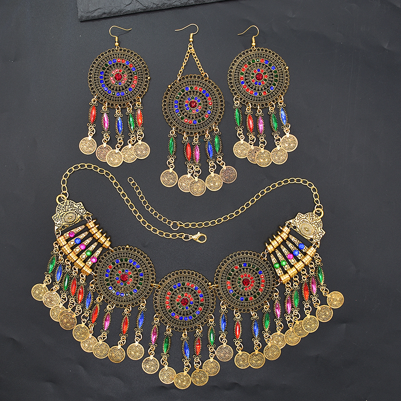Earrings Necklace 3 PC indian Jewerly Sets for Women Boho Ethnic Hairbands Coins Tassels Vintage Colorful Crystal Drop Female 230410, White
Earrings Necklace 3 PC indian Jewerly Sets for Women Boho Ethnic Hairbands Coins Tassels Vintage Colorful Crystal Drop Female 230410, White