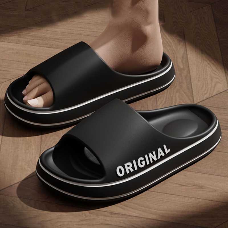 Slippers Men Thick Sole Summer Beach Slide Bathroom AntiSlip Slipper Soft Sandals Fashion FlipFlops UltraLight Letter Shoes 230410, Black thin sole
Slippers Men Thick Sole Summer Beach Slide Bathroom AntiSlip Slipper Soft Sandals Fashion FlipFlops UltraLight Letter Shoes 230410, Black thin sole