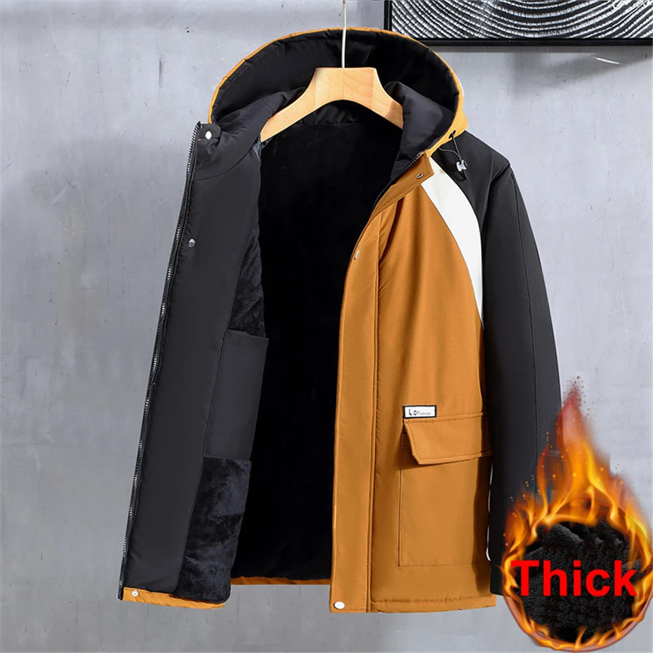 Mens Down Parkas Winter Men Thick Fleece Jackets Coats Plus Size 10XL 11XL Fashion Casual Patchwork Male Big 9XL Outerwear 231110