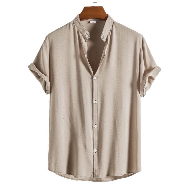 Men's Casual Shirts Men Clothing Summer Arrivals Fashion Streetwear Men Short Sleeve Shirts Casual Stand Collar Camisas Para Hombre 230410, Khaki
Men's Casual Shirts Men Clothing Summer Arrivals Fashion Streetwear Men Short Sleeve Shirts Casual Stand Collar Camisas Para Hombre 230410, Khaki