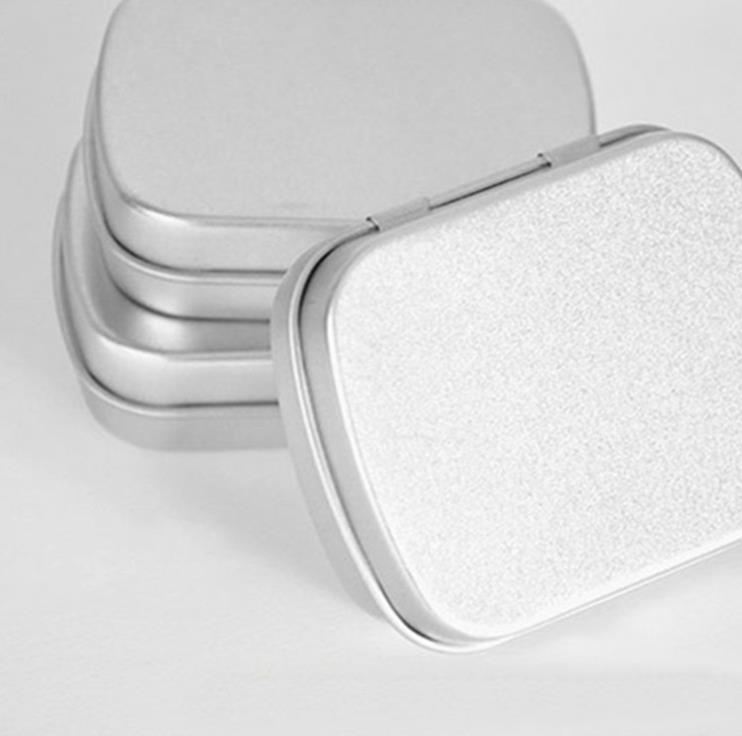 1000pcs small size hinge tin box square silver tin sealing plain tin box SN4360