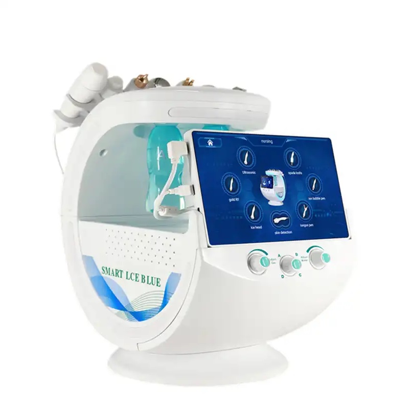 Newest Facial Machine Skin Scrubber Ice Blue Plus Magic Mirror Skin Analyzer Face Lifting Skin Analysis Oxygen Jet Peel