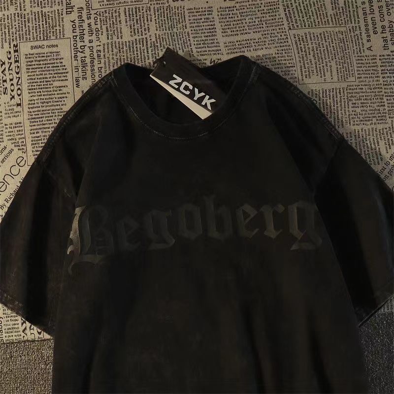 Mens TShirts Vintage Brown Cross Tshirt Gothic Graphic Printing Cotton Casual Large Mens Tshirt Y2K Grunge Clothing Hip Hop Street Top Unisex 230408