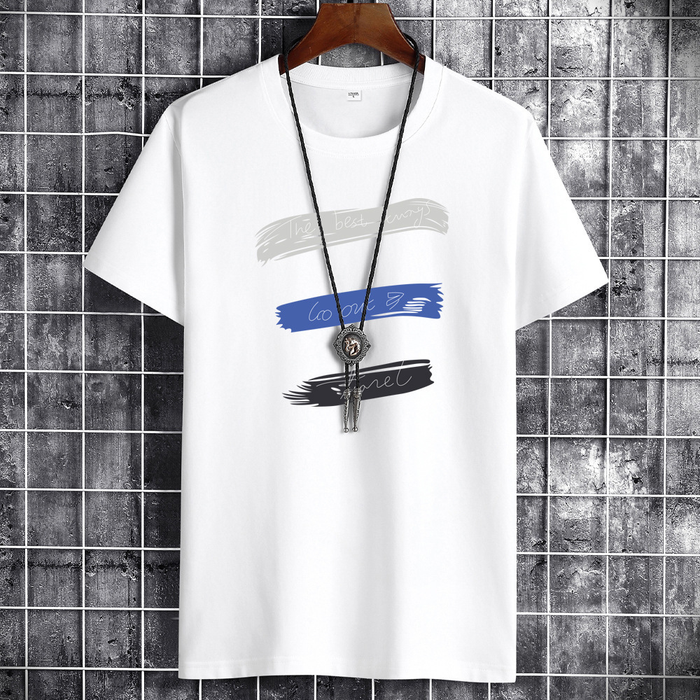 Men's T-Shirts JFUNCY Summer Men's Top Plus Size S-6XL Loose Short Sleeve Breathable Cotton Men's T-shirt Colorful Print Men's Cas