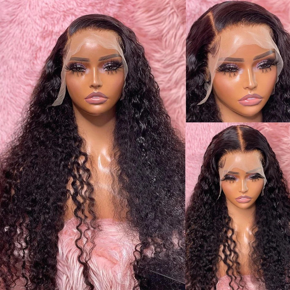 13x4 13X6 HD Water Wave Lace Front Wigs Brazilian Curly Human Hair Wigs for Women Deep Wave Wear And Go Glueless Wig Preplucked Precut
