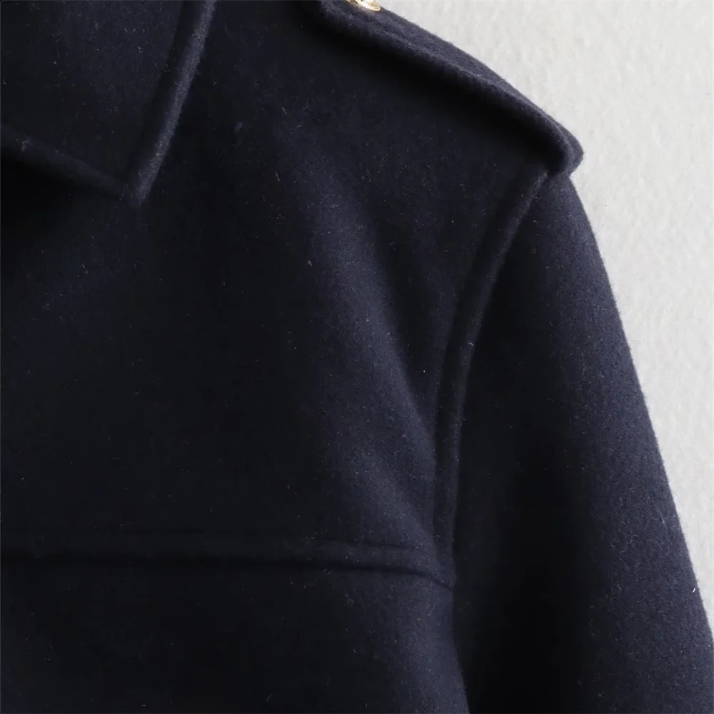 Women's Jackets UNIZERA 2023 AutumnWinter Product Fashion Casual Gold Buckle Soft Polo Jacket Coat 231109