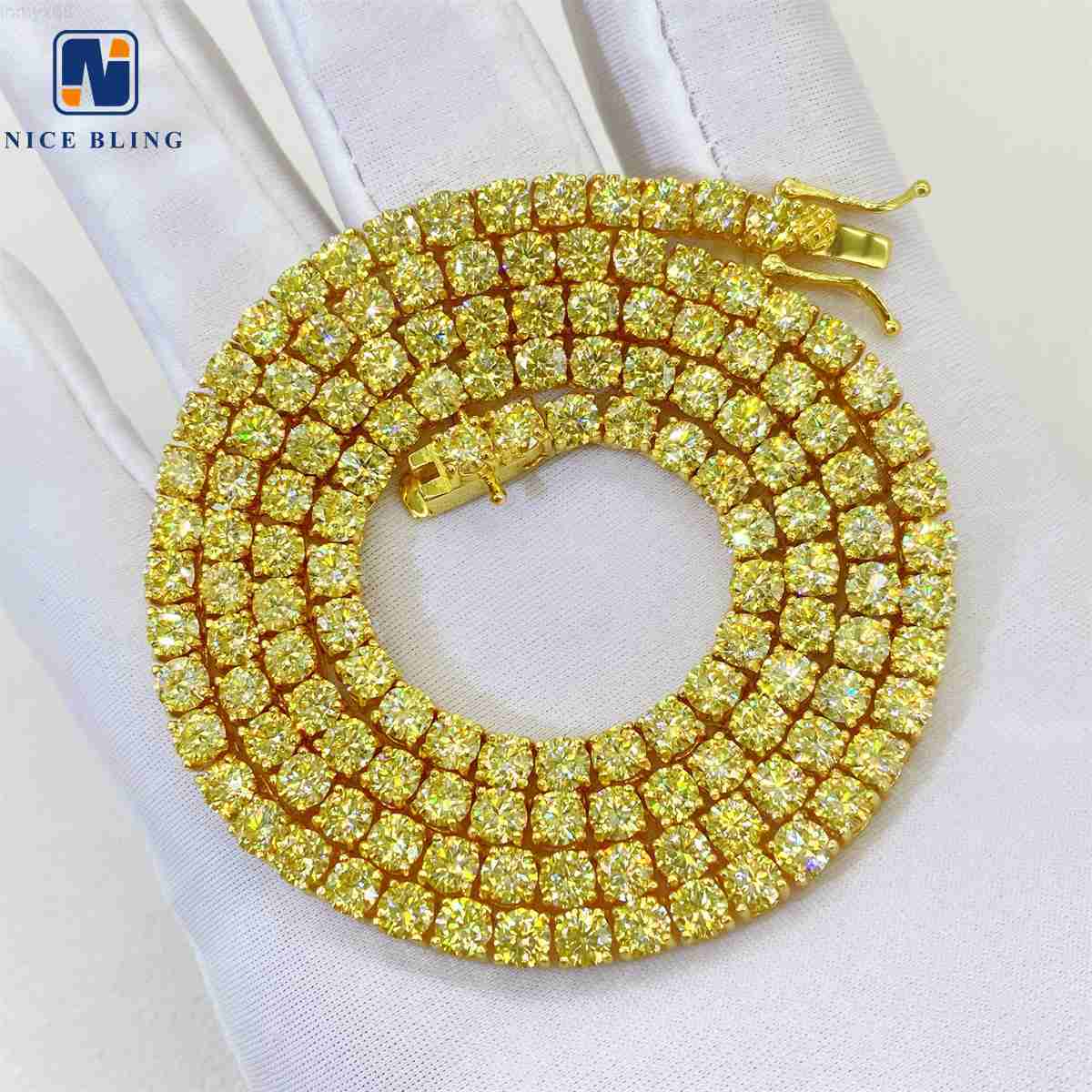 Bling Hiphop Jewelry Yellow Tennis Chain Iced Out Vvs Moissanite Diamond 4mm Colorful Tennis Fashion Jewelry Necklaces
Bling Hiphop Jewelry Yellow Tennis Chain Iced Out Vvs Moissanite Diamond 4mm Colorful Tennis Fashion Jewelry Necklaces