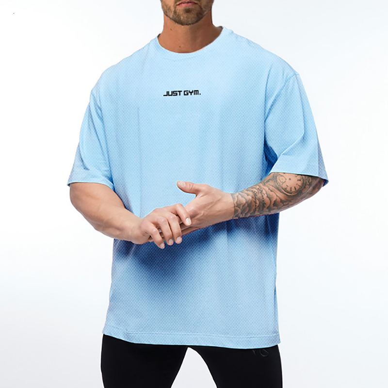 Men's T-Shirts Muscle Men's Gym Clothing Network Fitness Men's Super Large T-shirt Outdoor Hip Hop Street Clothing Loose Half Sleeve Fi