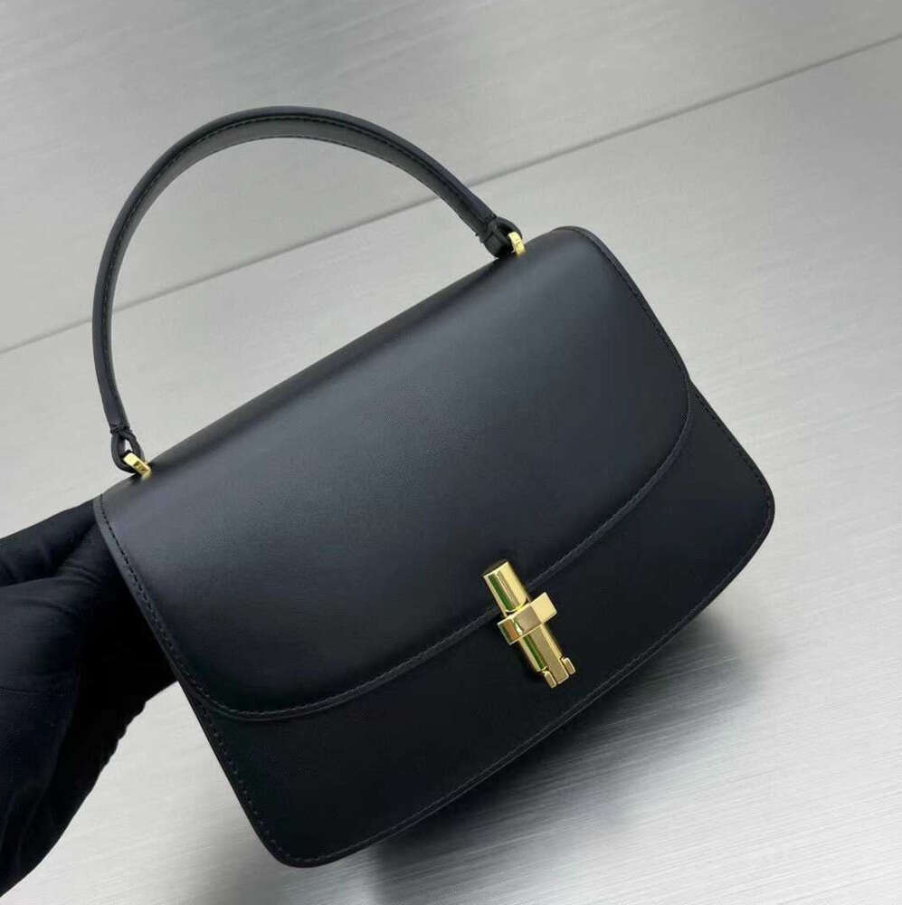 Designer Sofia Calfskin Shoulder Bag with Top Handle - Elegant Black and Brown Colors