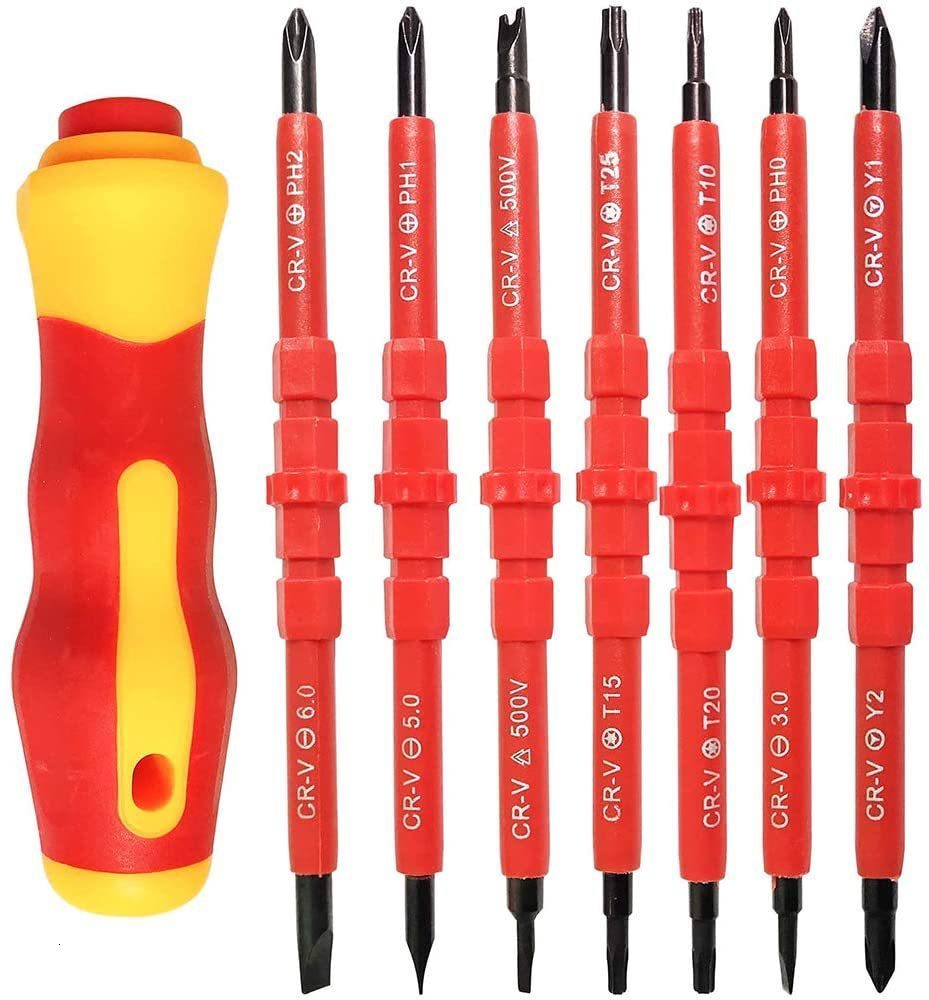 Screwdrivers 7-in-1 insulated screwdriver set electrical precision magnetic screwdriver bit kit electrical equipment maintenance tool manual tool 2304