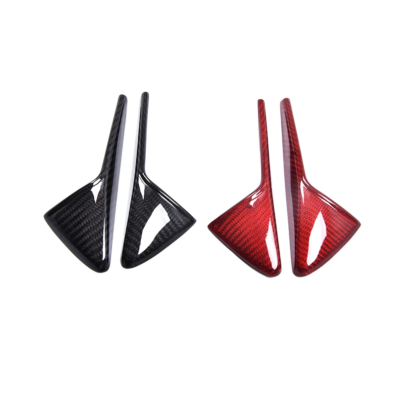 For Tesla Model 3 Real Carbon Fiber Accessories Model Y 2017-2023 Side Standard Leaf Board Stickers Side Camera Protection Cover