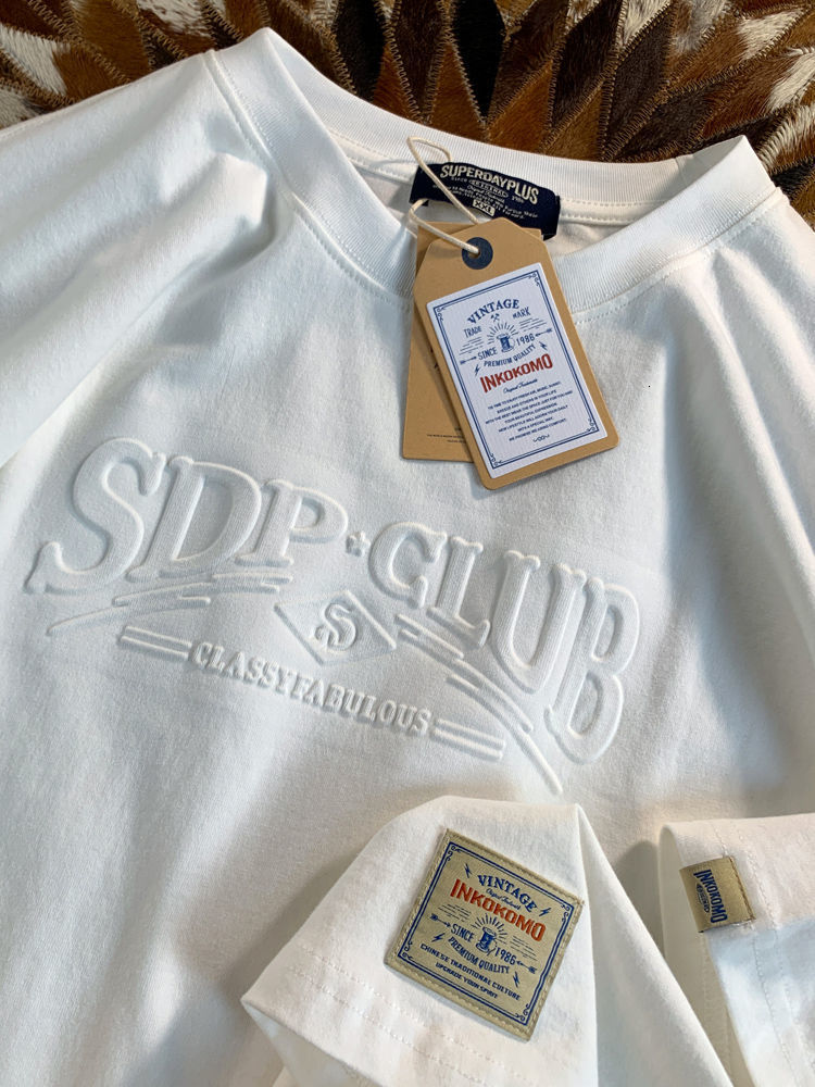 Men's TShirts Short sleeved tshirt men American style 2023 summer three dimensional embossed loose oversize all match trendy couple shirt 230410