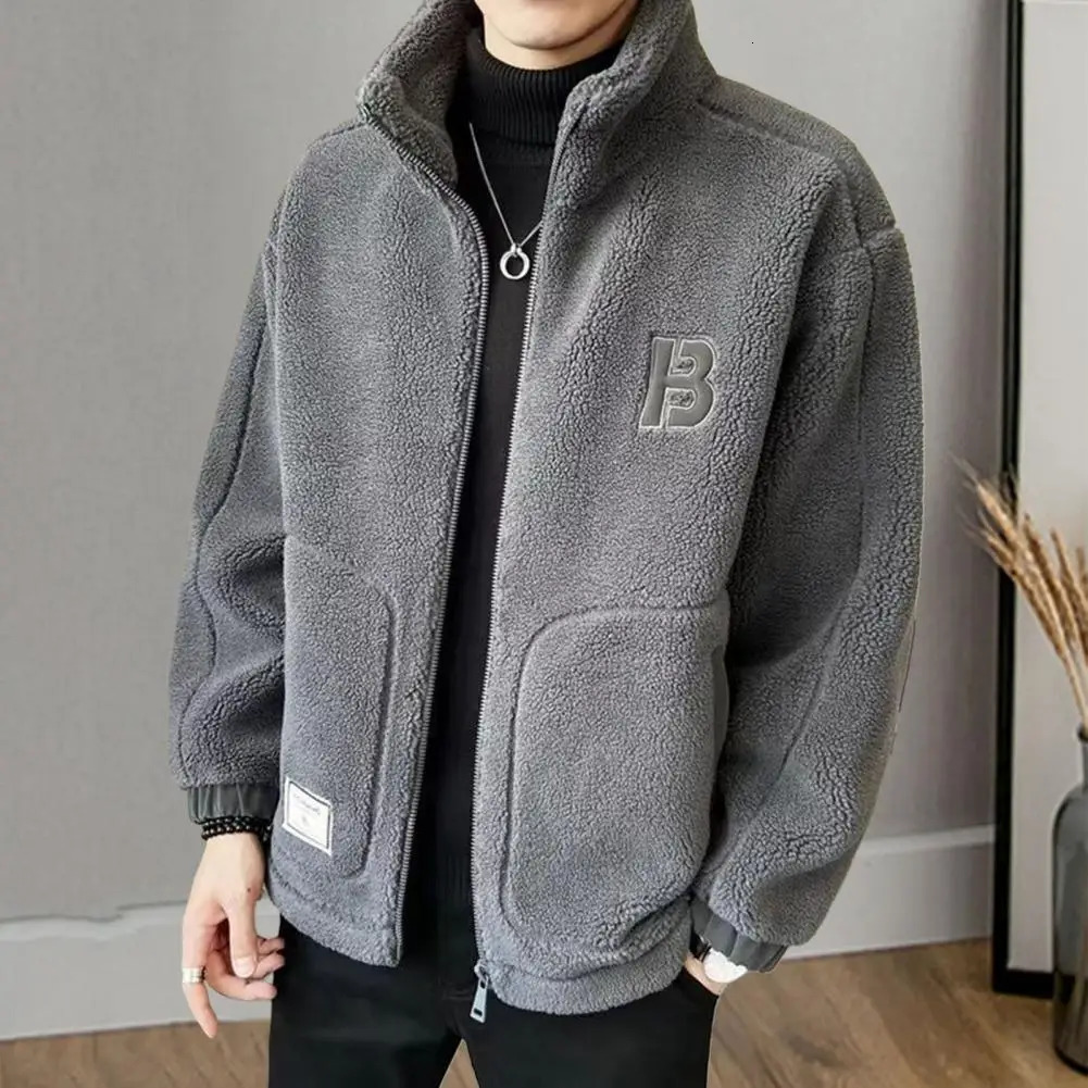 Men's Jackets Thickened Velvet Jacket for Men Cardigan Jacket Cozy Velvet-lined Men's Jacket Thickened Streetwear Style for Spring/autumn 23