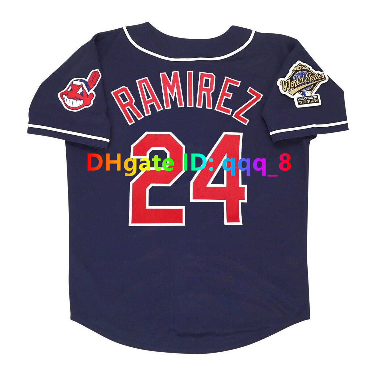 Manny Jim Thome Indians Ricky Vaughn Throwback Baseball Jersey 1995 World Series Jose Ramirez Kenny Lofton Albert Belle Frank Robinson Vizquel Size S-