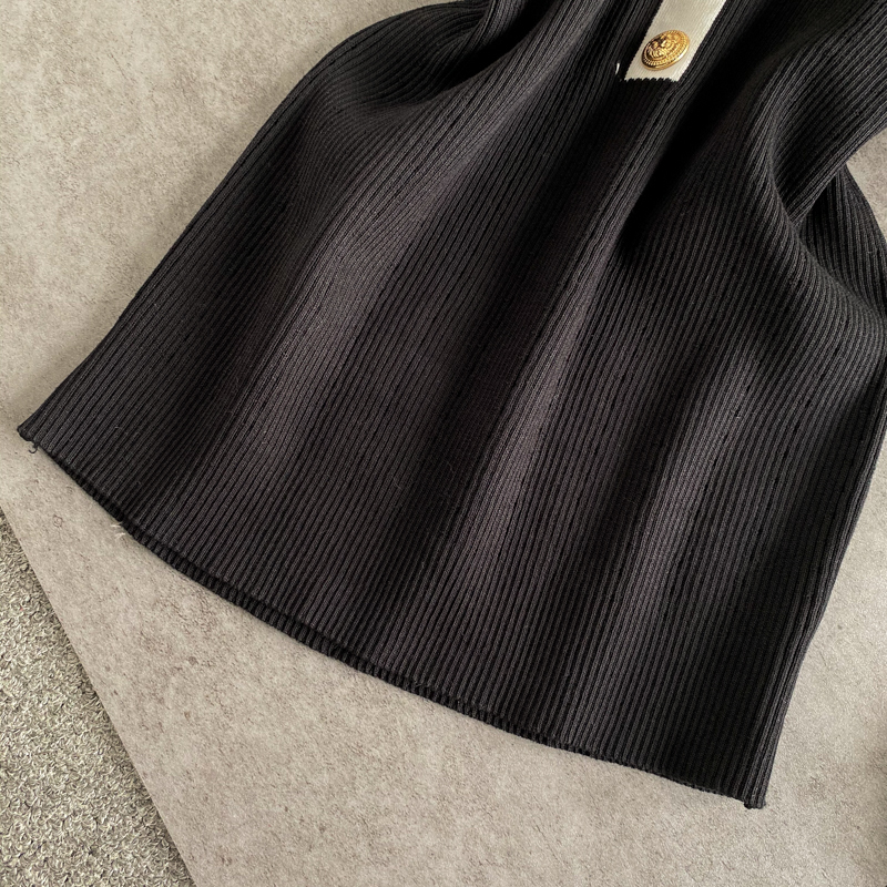 Camisoles Tanks Summer Women's Patch O-Neck Tank Top Women's Body Knitted Button Simple Elastic Tank Top Sleeveless T-shirt Women's 230