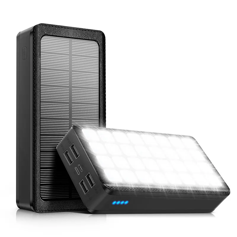 Waterproof Manufacturer Solar Power Bank panels Portable 30000mAh Charger built 4 cables USB micro type-C Fast Charging LED Flashlight Factory Hot
Waterproof Manufacturer Solar Power Bank panels Portable 30000mAh Charger built 4 cables USB micro type-C Fast Charging LED Flashlight Factory Hot