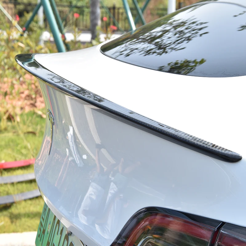 For Tesla Model 3 Model Y 2017-2023 True Carbon Fiber Rear Spoiler, Rear Fins, Exterior Accessories