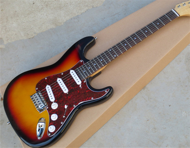 Custom Brown Sunburst John Mayer Electric Guitar Sunburst Strat Three Tone Red Tortoise Pickguard Chrome Vintage Tuners
Custom Brown Sunburst John Mayer Electric Guitar Sunburst Strat Three Tone Red Tortoise Pickguard Chrome Vintage Tuners