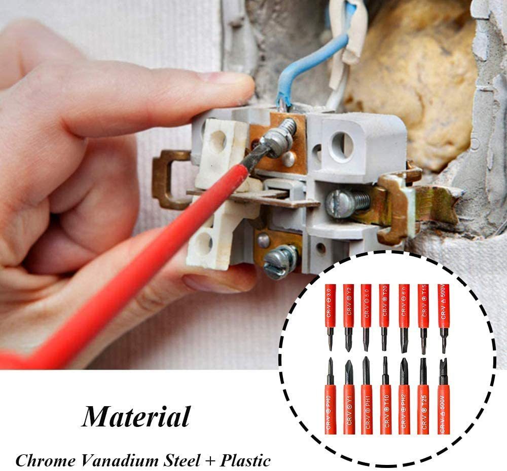 Screwdrivers 7-in-1 insulated screwdriver set electrical precision magnetic screwdriver bit kit electrical equipment maintenance tool manual tool 2304