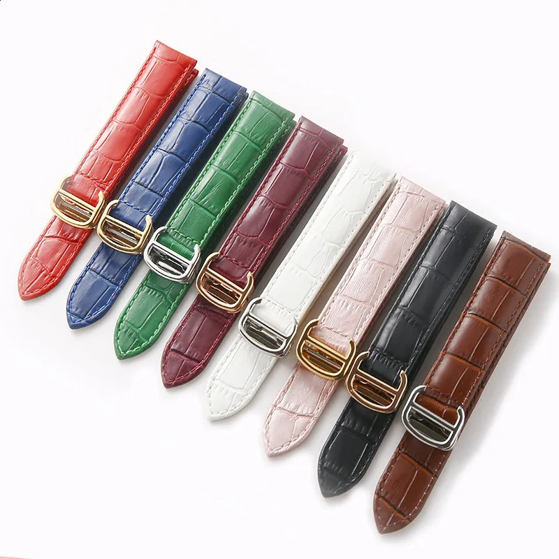 Watch Bands Leather strap head layer cowhide replacement blue balloon tank London watch strap men and women bracelet accessories 231108